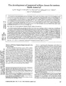 The development  of improved willow clones for eastern North America 1  by R.F. Kopp 2, L.B. Smart 2, c.A. Maynard 3, J.G. Isebrands