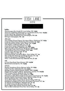 Fish Lane BISTRO WINE MENU bubbles Monmousseau Brut Etoile NV, Loire Valley, FRA 10/42