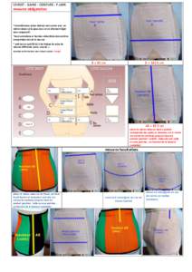 CORSET - GAINE - CEINTURE - P.JARR.  mesures obligatoires *circonférences prises debout sans serrer avec un mètre ruban sur la peau (ou sur un vêtement léger