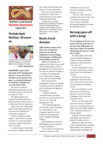 Northern Land Council  Monthly Newsletter August[removed]Yirrkala Bark