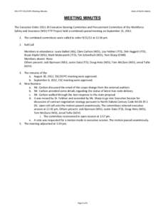 WSI-ITTP ESC/EOPC Meeting Minutes  State of North Dakota MEETING MINUTES The Executive Order[removed]Executive Steering Committee and Procurement Committee of the Workforce