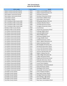 Franklin Township Community School Corporation / Indiana / Fort Wayne Community Schools / East Allen County Schools