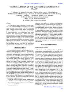 Proceedings of FEL2009, Liverpool, UK  WEPC05 TECHNICAL DESIGN OF THE XUV SEEDING EXPERIMENT AT FLASH∗