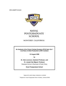 Future Combat Systems / Military / Graduate school / Doctor of Philosophy / Technology / Monterey /  California / Naval Postgraduate School / Low rate initial production