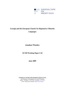 Georgia and the European Charter for Regional and Minority Languages