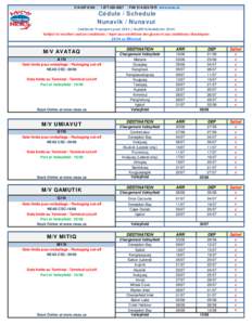 [removed] | [removed]  | FAX[removed]www.neas.ca Cédule / Schedule Nunavik / Nunavut