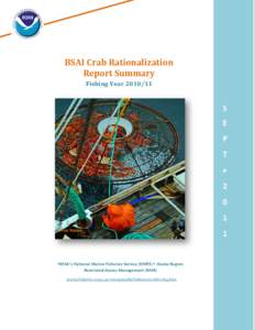 BSAI Crab Rationalization Report Summary for Fishing Year[removed]