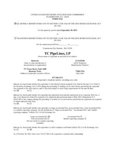 Gas Transmission Northwest / Economy of Canada / TC PipeLines / Northern Border Pipeline / TransCanada Corporation / North Baja Pipeline / Balance sheet / Natural Gas Act / Natural gas storage / Financial statements / Infrastructure / Energy