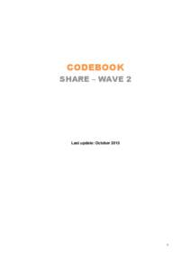 CODEBOOK SHARE – WAVE 2 Last update: October