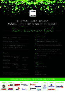 2015 South Australian Annual Resources Industry Dinner 35th  Anniversary Gala