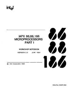 iAPX 86,88, 186 MICROPROCESSORS PART I