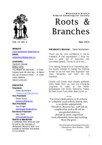 Wetaskiwin Branch Alberta Genealogical Society Roots & Branches Vol. 12 No. 3