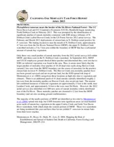 CALIFORNIA OAK MORTALITY TASK FORCE REPORT