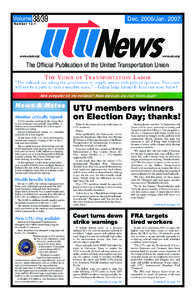 UTU News_Dec06Jan07_Vol. 38_39, No. 12_1