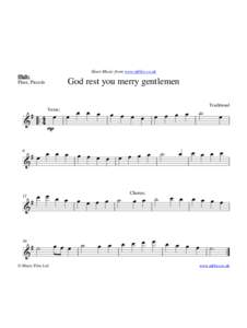 Sheet Music from www.mfiles.co.uk  High: Flute, Piccolo  God rest you merry gentlemen