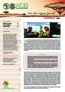 West Africa Monitor Quarterly  ISSUE 6 | APRIL 2015 Table of Contents Regional Overview