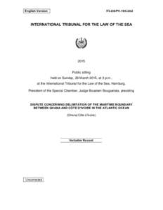 English Version  ITLOS/PV.15/C23/2 INTERNATIONAL TRIBUNAL FOR THE LAW OF THE SEA