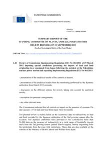EUROPEAN COMMISSION HEALTH AND CONSUMERS DIRECTORATE-GENERAL Brussels, SANCO G[removed]