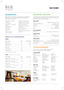 FACT-SHEET  ACCOMMODATION RESTAURANTS, CAFES & BARS