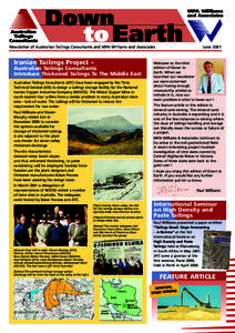 Down to Earth Newsletter of Australian Tailings Consultants and MPA Williams and Associates  Iranian Tailings Project –