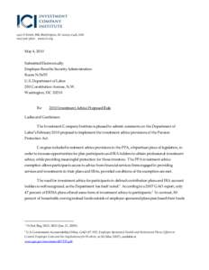 May 4, 2010 Submitted Electronically Employee Benefits Security Administration Room N-5655 U.S. Department of Labor 200 Constitution Avenue, N.W.