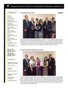 Genesee/Orleans Council on Alcoholism & Substance Abuse, Inc.  Summer 2014 Friend Of GCASA Awards
