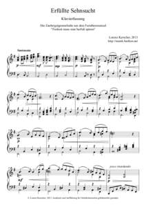 Erfüllte Sehnsucht Klavierfassung Die Zaubergeigenmelodie aus dem Familienmusical 