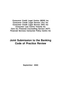 Financial system in Australia / United States federal banking legislation / Economy of the Republic of Ireland / Business / Consumer protection law / Consumer protection / Banking Code