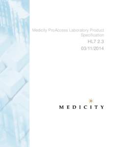 Medicity ProAccess Laboratory Product Specification HL7[removed]