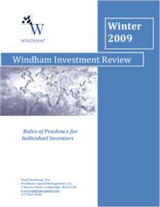Winter 2009 Windham Investment Review Rules of Prudence for Individual Investors