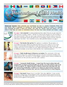 Section on  October 2012 Newsletter International Child Health Abstract Issues: These summaries and commentaries are done by volunteer Contributing Editors from