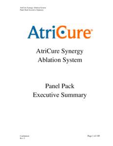 AtriCure Synergy Ablation System Panel Pack Executive Summary AtriCure Synergy Ablation System