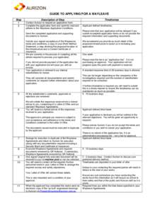 GUIDE TO APPLYING FOR A WAYLEAVE Step 1 2  Description of Step