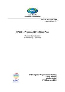 ___________________________________________________________________________SOM1/EPWG/006 Agenda Item: 7.1  EPWG – Proposed 2014 Work Plan