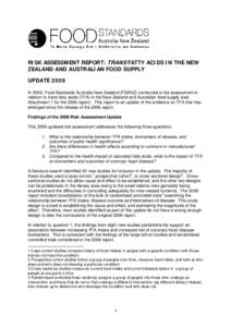 Microsoft Word - Trans Fatty Acids in the Australia and New Zealand Food Supply - Att 2.doc