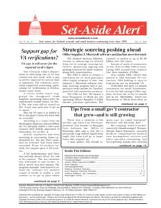www.setasidealert.com Vol. 21, No. 23 Your source for Federal set-aside and small business contracting news since[removed]Dec. 6, 2013
