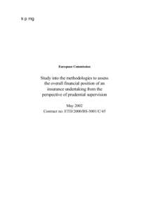 kpmg  European Commission Study into the methodologies to assess the overall financial position of an