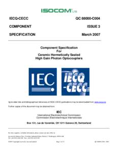 ISOCOM LTD ® IECQ-CECC  QC[removed]C004