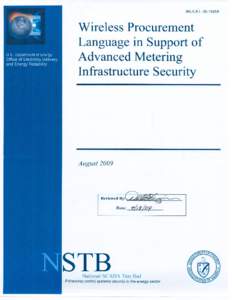 INL/EXT[removed]Wireless Procurement Language in Support of Advanced Metering Infrastructure Security  August 2009