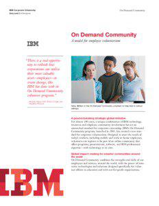 IBM Corporate Citizenship  On Demand Community