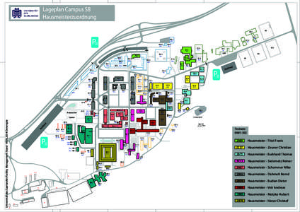 Lageplan Campus SB Hausmeisterzuordnung E9 KIST E7 1