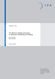 Behavior / Socioeconomics / Positive psychology / Positive mental attitude / Emotions / Household /  Income and Labour Dynamics in Australia Survey / Life satisfaction / Quality of life / Welfare economics / Happiness / Ethics / Mind