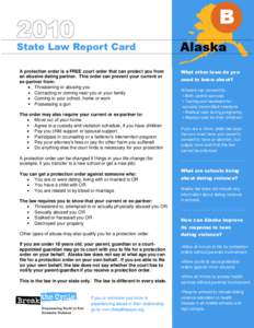 Alaska Protection Order Report Card[removed]