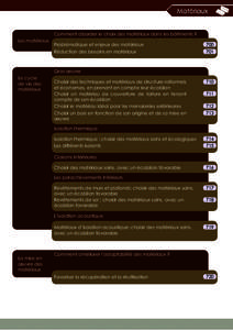 Matériaux  Comment aborder le choix des matériaux dans les bâtiments ? Les matériaux  Problématique et enjeux des matériaux