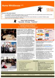 Hume Whittlesea LLEN E-Bulletin July 2009 Welcome to this months E-Bulletin!  •