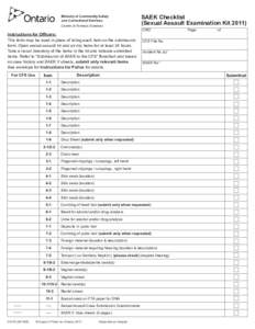 Clear Form  SAEK Checklist (Sexual Assault Examination Kit[removed]Ministry of Community Safety