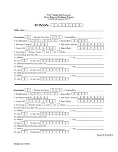 West Virginia State Treasurer Owner Report of Unclaimed Property Form UP 8-8 (Attach to UP 8-7) -