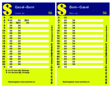 R55 36 R Mo-Fr ohne allg. Feiertage U Mo-Sa ohne allg. Feiertage