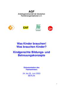 AGF Arbeitsgemeinschaft der deutschen Familienorganisationen e.V. EAF
