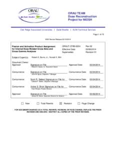 ORAU TEAM Dose Reconstruction Project for NIOSH Oak Ridge Associated Universities I Dade Moeller I MJW Technical Services Page 1 of 70